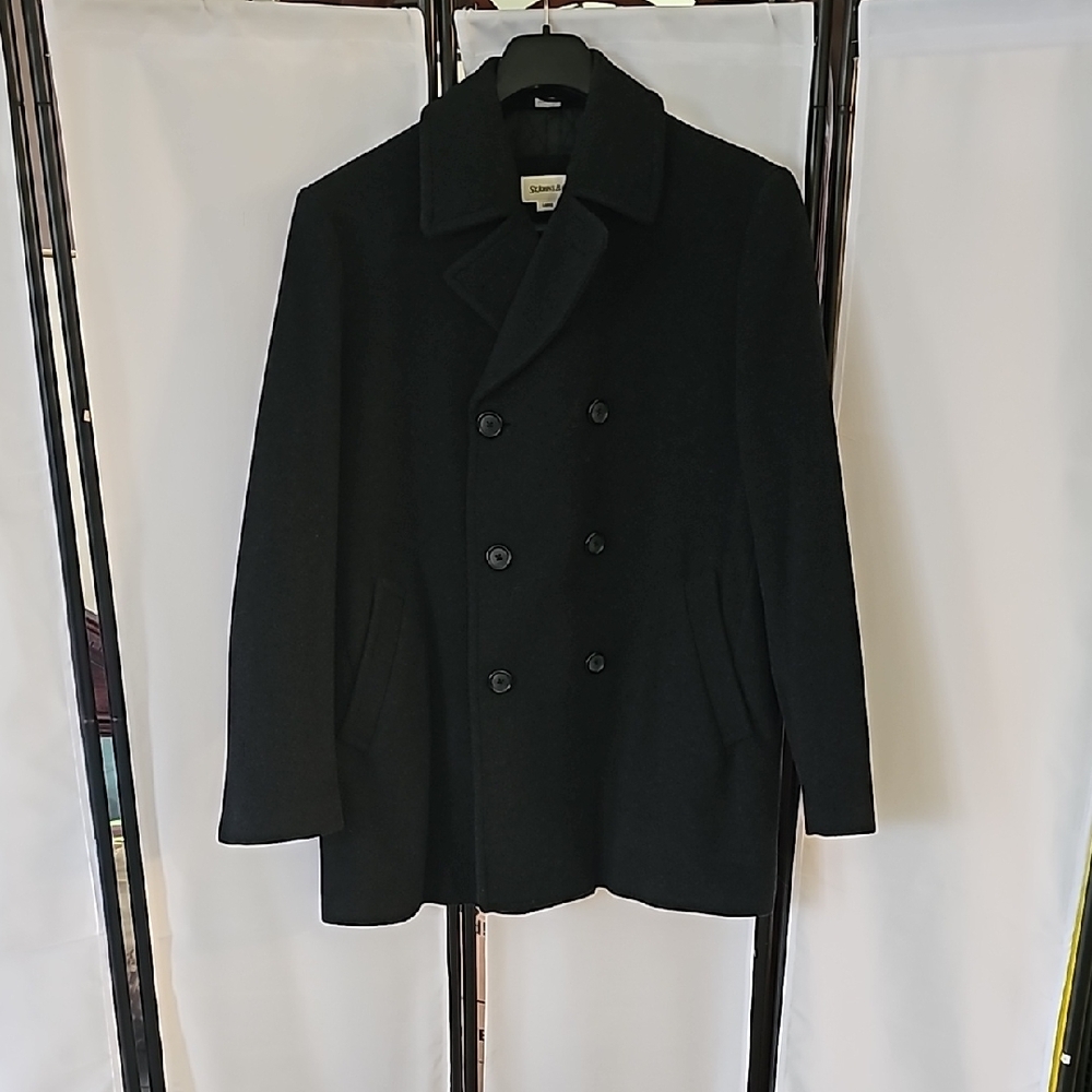 Black Double-Breasted Men's Coat